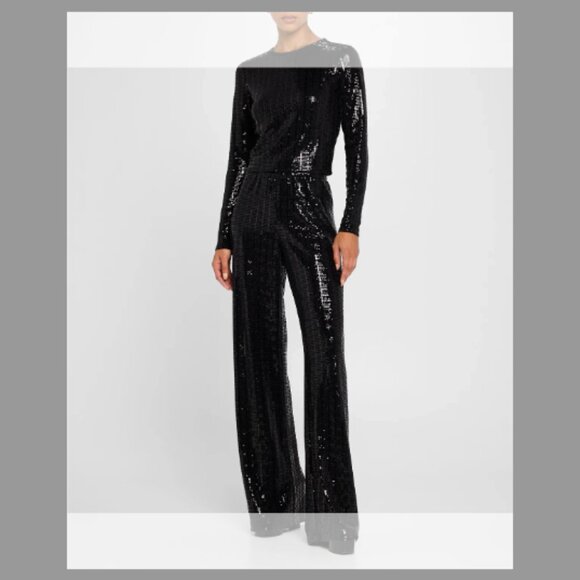 Alice + Olivia NWT Elba Sequined Straight-Leg Pants (Orig.$385) w/tax (Size XS)